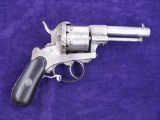 A Continental six shot pinfire revolver: