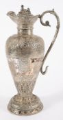 An Indo-Persian white metal ewer with in