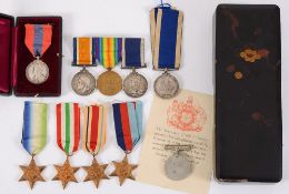 A collection of WWI and WWII medals:, co