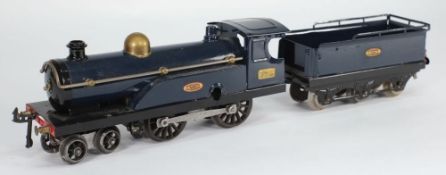 Hornby, a repainted 4-4-0 clockwork loco