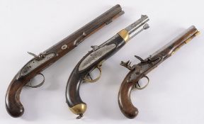 A 19th century flintlock by P Bond, toge