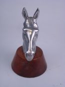 A 1930's  aluminium  horse head mascot:,