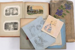 Three Edwardian postcard albums:, contai
