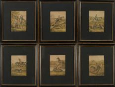 A set of six late 19th century equestria