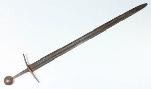 A Medieval 14th century double edged swo