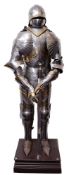 A 20th century suit of bright steel and