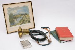 An Austrian brass hunting horn, together