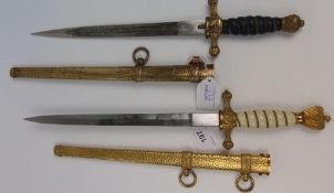 Two German Navy style daggers with scabb