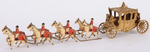 A gilt model of the Coronation coach and