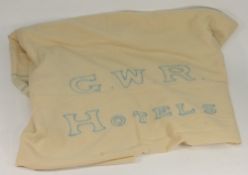 A GWR Hotels white wool blanket 'The Imp