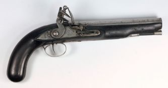 A 19th century  flintlock pistol:, 8 inc
