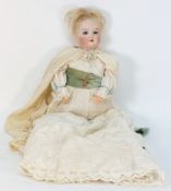 A Simon and Halbig bisque head doll:, bl