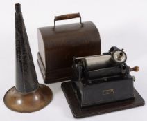 A Edison Gem phonograph:, with brass and