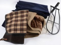Three carriage knee driving blankets, a