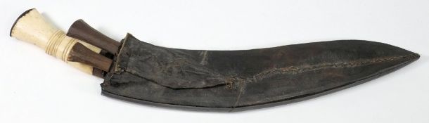 A Malayan kukri, of traditional form wit