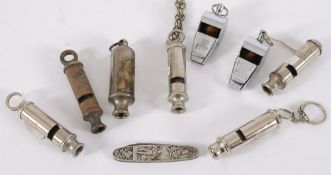 Two ARP whistles and Acme siren, togethe