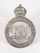 A George V silver Fiji Constabulary badg