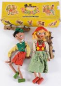 Two Pelham puppets 'Tyrolean Girl' and '