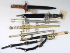 Five reproduction German dress daggers,a