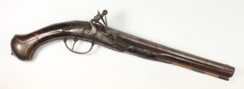A 19th century flintlock pistol:, unsign