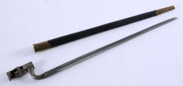 A unmarked socket bayonet in gilt brass