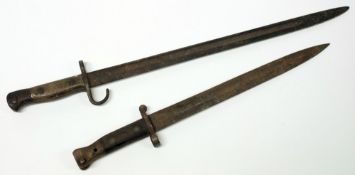 Two Continental bayonets: both lacking s