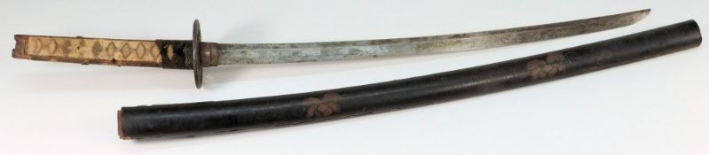 A Japanese wakizashi: with 57cm. unsigne