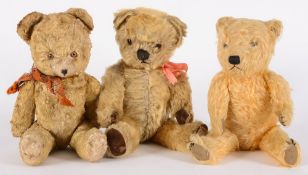 A Chiltern pale plush teddy bear: with r