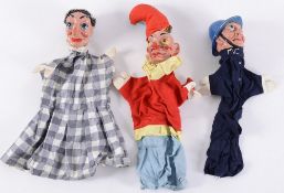 Three Pelham puppets 'Punch', 'Judy' and