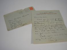 A handwritten letter from Ava Gardner on