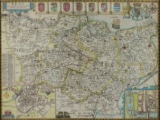 SPEED, John : Kent - hand coloured map,