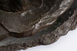 F. Moisebek, a bronze study of fighting