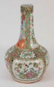A Canton porcelain bottle vase: of globu
