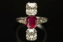 An 18ct white gold, ruby and diamond 'al