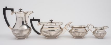 A George V silver four-piece tea service