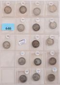 A collection of Victorian shillings: var