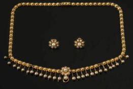 A late 19th century gold and seed pearl