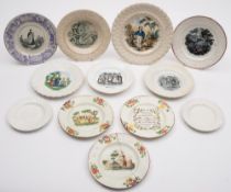 A mixed group of twelve child's plates: