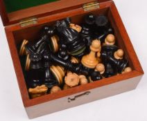 A Staunton pattern chess set: one side i