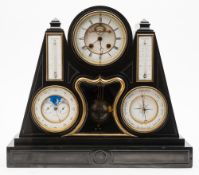 A Victorian black marble perpetual calen