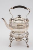 An Edward VII silver tea kettle, stand a