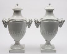 A pair of large Furstenburg white porcel