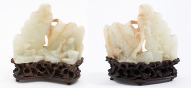 A Chinese jade mountain carving: depicti