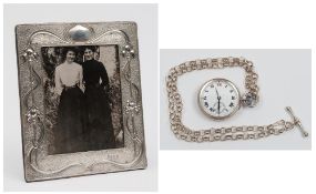 An Edward VII silver photograph frame, m