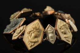 A late 19th century gold and lava cameo