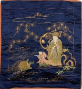 A Japanese silk work panel: depicting a