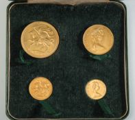 An Isle of Man gold four coin set, 1973: