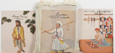 A collection of Indian painted mica pane
