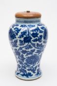A Chinese blue and white 'Lotus' vase: o
