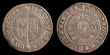 An Edward VI shilling 1551-3: facing bus